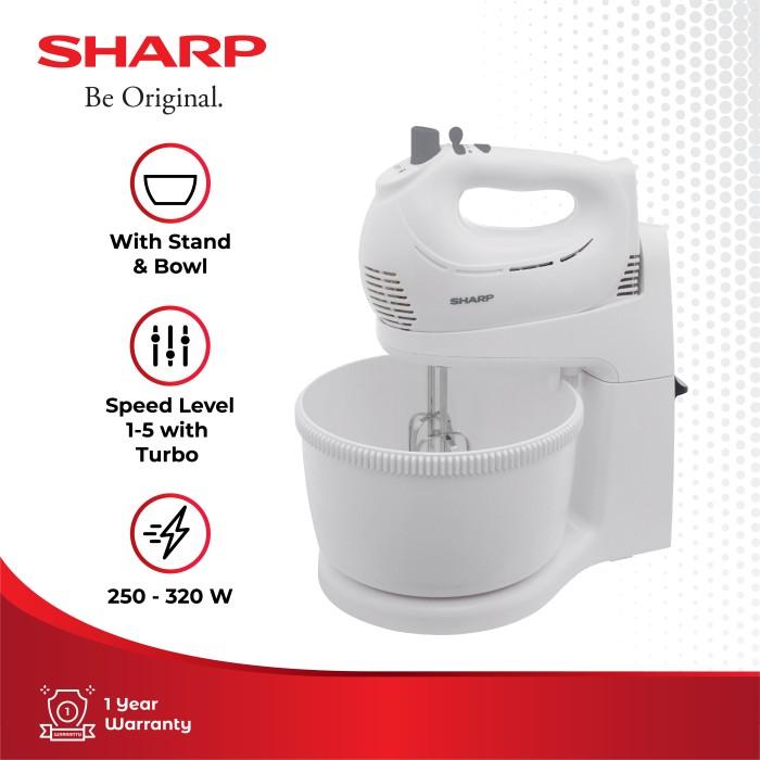 Gambar SHARP | EM-S53 WH Stand Mixer dari SHARP OFFICIAL STORE KUDUS Kab. Kudus Tokopedia