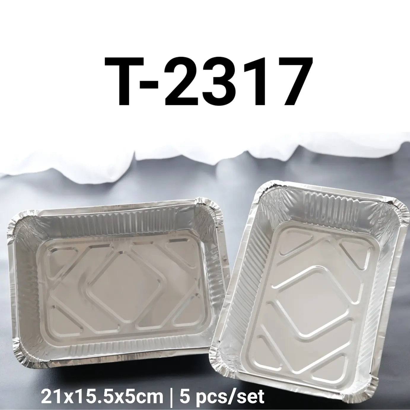 T-2317 Kotak box makan alumunium foil food tray persegi lasagna