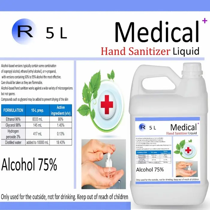 Hand Sanitizer 5 Liter Cair Medical Alkohol 75% Disinfektan Kualitas Terjamin Wangi Buah Segar Higieneis dan Jernih