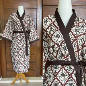 NEW Bathrobe Kimono Baju Tidur Spa Hotel Motif Batik Klasik Pria