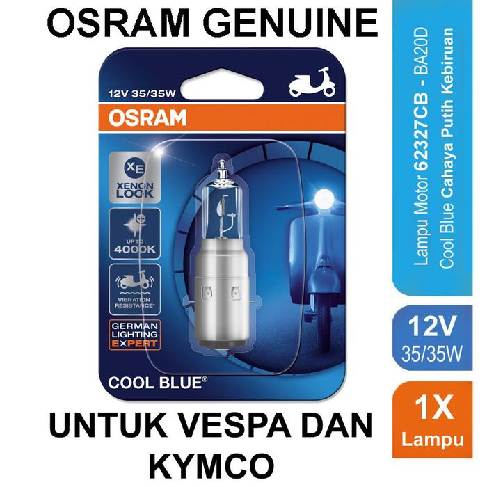 Gambar Lampu Motor OSRAM COOL BLUE Vespa ET4 BA20D 35W dari bohlamhid Kota Tangerang Tokopedia