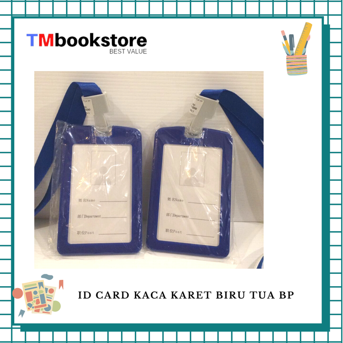 Gambar ID CARD KACA KARET BIRU TUA BP dari TMbookstore Best Value Kota Depok Tokopedia