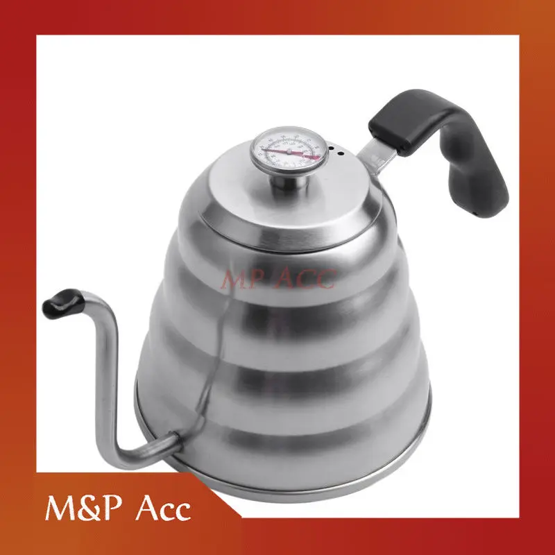 READY Coffee Maker Pot V60 Drip Kettle 1 Liter dengan Thermometer