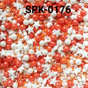 SPK-0176 Sprinkles sprinkle springkel 1kg bintang mutiara orange