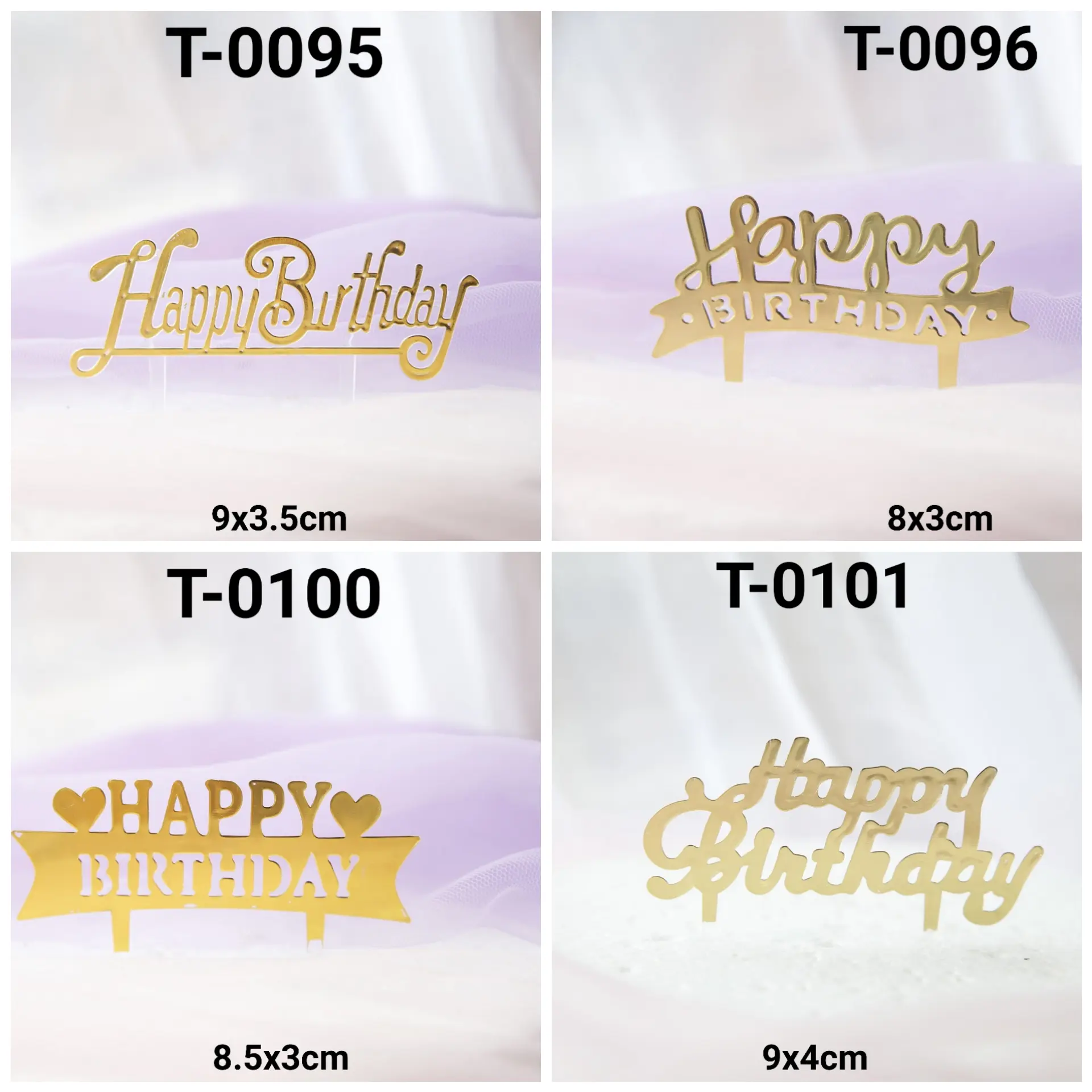 GR-T-0095 Cake Topper Hiasan Kue Tulisan Happy Birthday