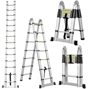 Tangga Lipat Aluminium Teleskopik 5M Double Telescopic Ladder 2.5+2.5