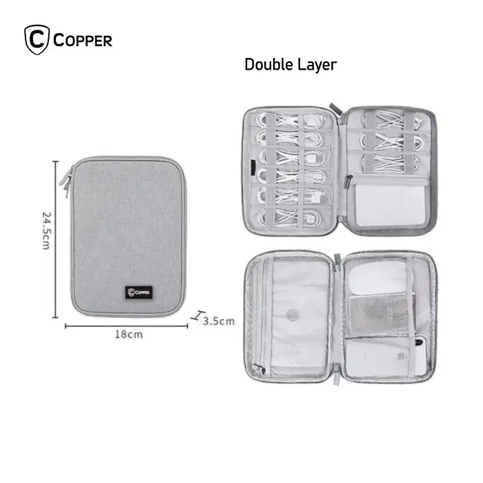 COPPER Tas Gadget Double Layer Powerbank Waterproof / Travel Organizer 3