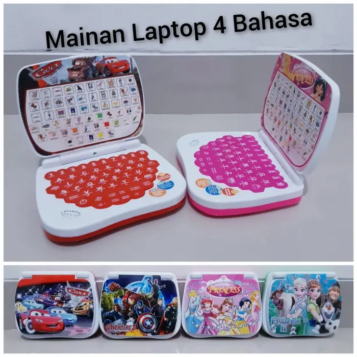 Mainan Laptop 4 Bahasa Edukasi Game Anak Laki Laki Perempuan Edukatif