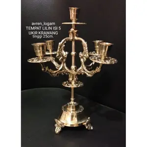 Tempat lilin cabang 5 tempat lilin Gold