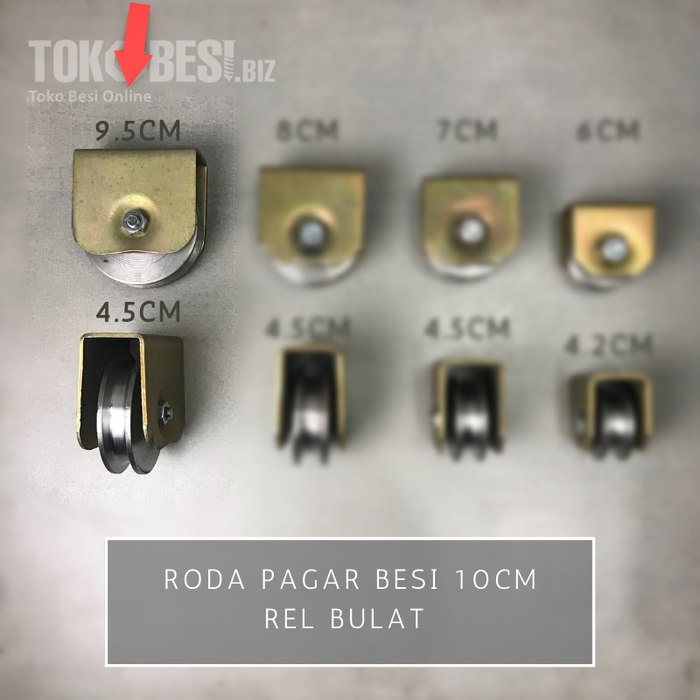 Gambar Roda pagar besi 10cm - rel bulat (bh) dari Teguh tokobesi Kota Bandung Tokopedia