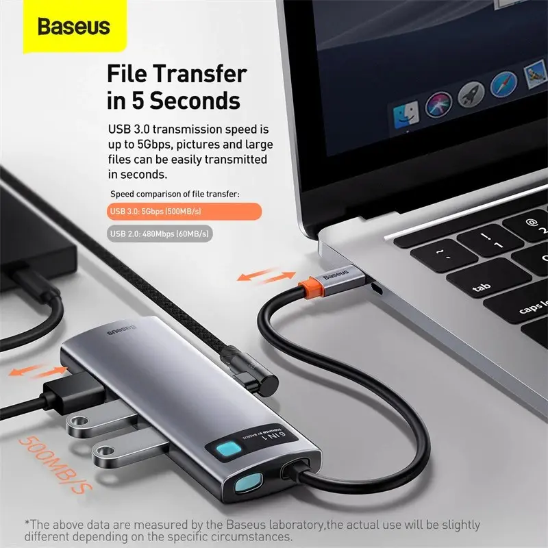 BASEUS 8 in 1 Multifunctional HUB Docking Station USB Type-C 1