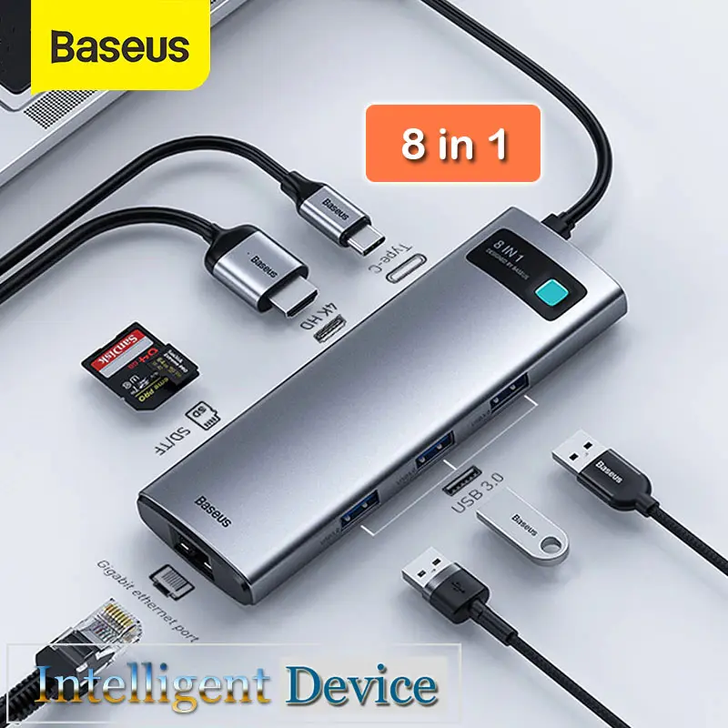 BASEUS 8 in 1 Multifunctional HUB Docking Station USB Type-C 0