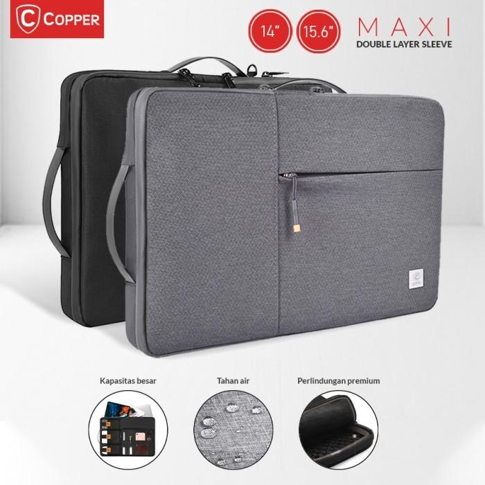 Gambar COPPER Maxi Double Layer Sleeve 14" & 15.6"/Tas Laptop Maxi Waterproof - Hitam, 15.6 dari Copper Surabaya Kota Surabaya Tokopedia