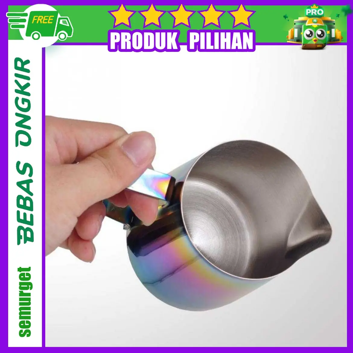 Gelas Pitcher Kopi Espresso Latte Art Rainbow Stainless 10084 - 350ml