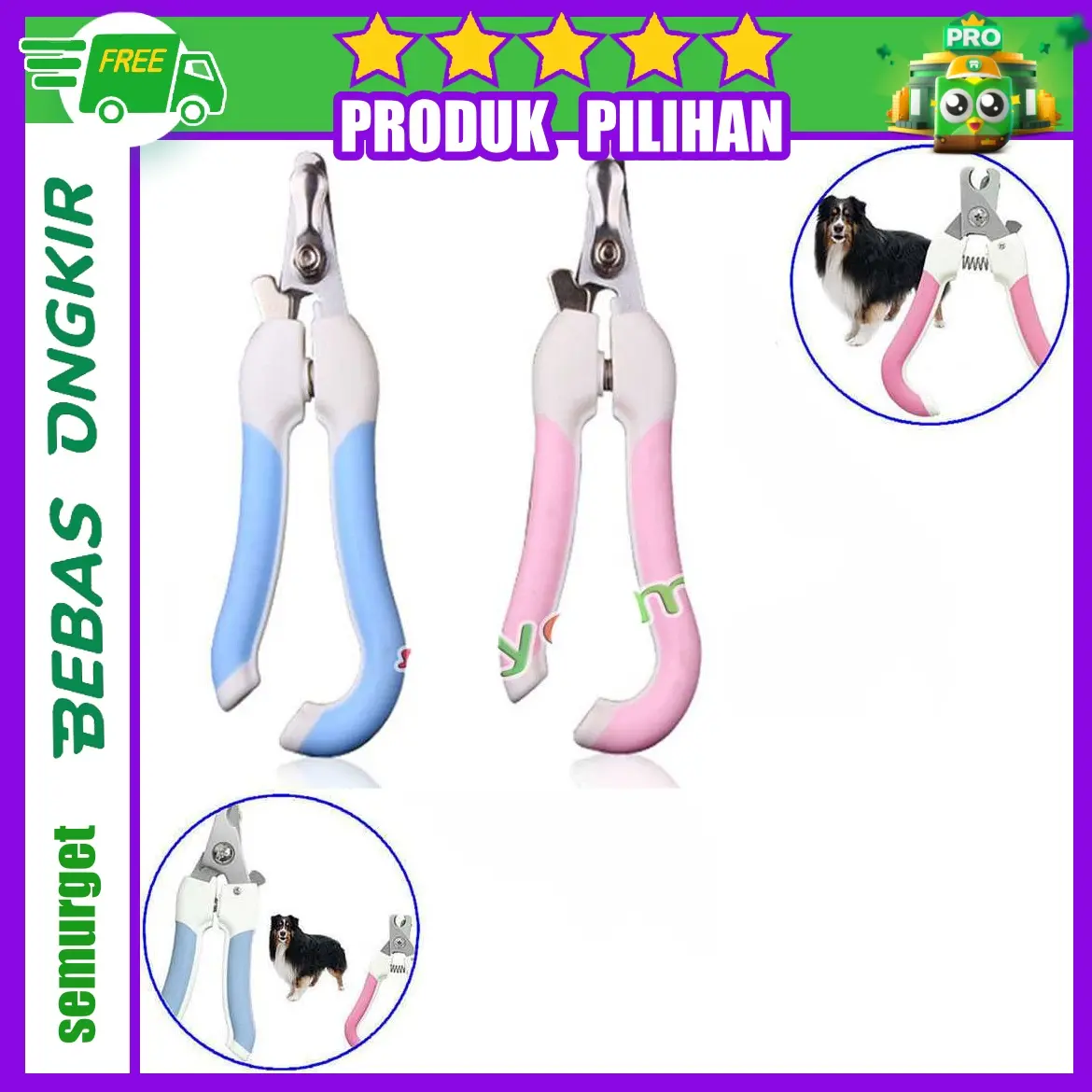 Gunting Kuku Anjing Kucing Kelinci Stainless Steel - Biru