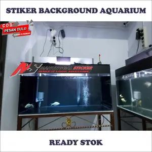 Manunggal Sticker Stiker Skotlet Background Aquarium Hitam Doff 45cmx25cm Cocok Untuk Kaca Aquarium Lemari Meja Dan Segala Bidang Halus Lainnya