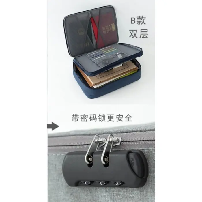 [LOCKIT] Travel Document Bag 3 Digit Password / Tas Dokumen Anti Air 0