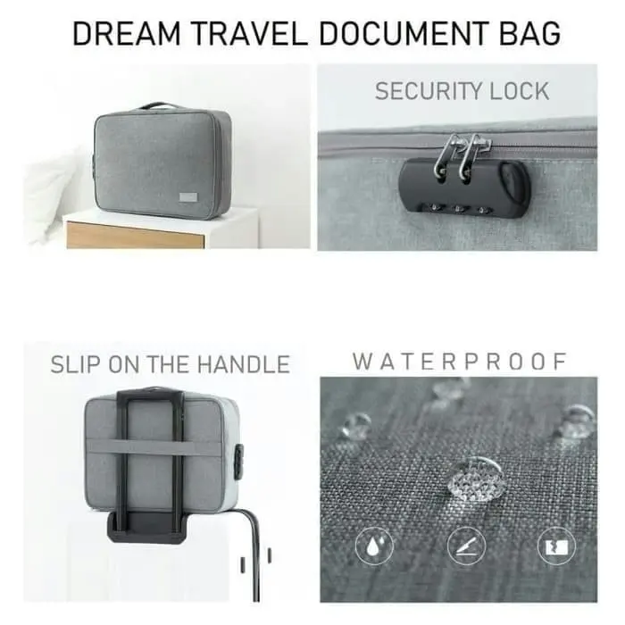 [LOCKIT] Travel Document Bag 3 Digit Password / Tas Dokumen Anti Air 1