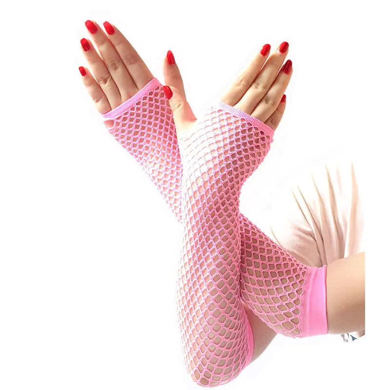 LGN sarung tangan jaring fihsnet setengah jari gloves cosplay wanita 2