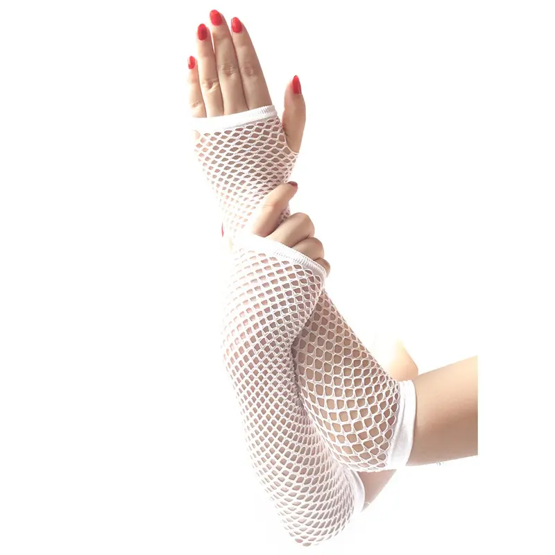 LGN sarung tangan jaring fihsnet setengah jari gloves cosplay wanita 4