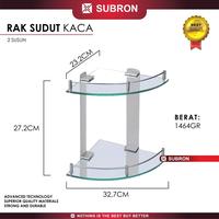 Gambar SUBRON Rak Sudut Kaca 2 Susun Stainless Tempat Sabun Shampoo Mandi dari SUBRON KITCHENWARE Kab. Bandung 4 Tokopedia