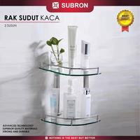 Gambar SUBRON Rak Sudut Kaca 2 Susun Stainless Tempat Sabun Shampoo Mandi dari SUBRON KITCHENWARE Kab. Bandung 1 Tokopedia