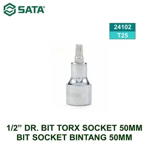 BIT SOK BINTANG 24102 - 1/2” DR. BIT TORX T25 SOCKET 50MM SATA