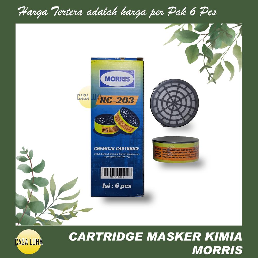 Cartridge/Filter Obat Masker Kimia RC 203 Morris Pak 6 Pcs