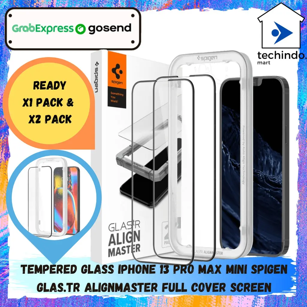 Tempered Glass iPhone 13 Pro Max Mini Spigen Alignmaster Full Screen