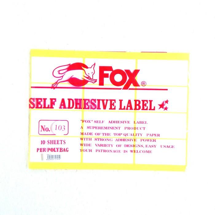 Gambar Fox Stiker Label Undangan Kertas HVS Sticker Self Adhesive Labels - 103 dari CENTRO TRADING Kota Bandung Tokopedia