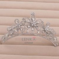 Gambar Mahkota Tiara Rambut Pesta Bridal Wanita l Lenka - MPM008 - Putih Silver dari Lenka Wedding Shop Kota Surabaya 3 Tokopedia