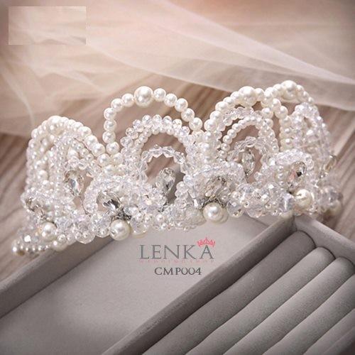 Gambar [BISA COD] WEDDING CROWN TIARA BRIDAL MAHKOTA AKSESORIS PESTA PUTIH CMP004 - Putih dari Lenka Wedding Shop Kota Surabaya 3 Tokopedia