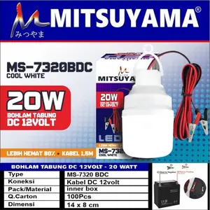 Lampu Emergency 20 Watt Mitsuyama AKI LED DC 12 Volt Kabel Panjang 1.5