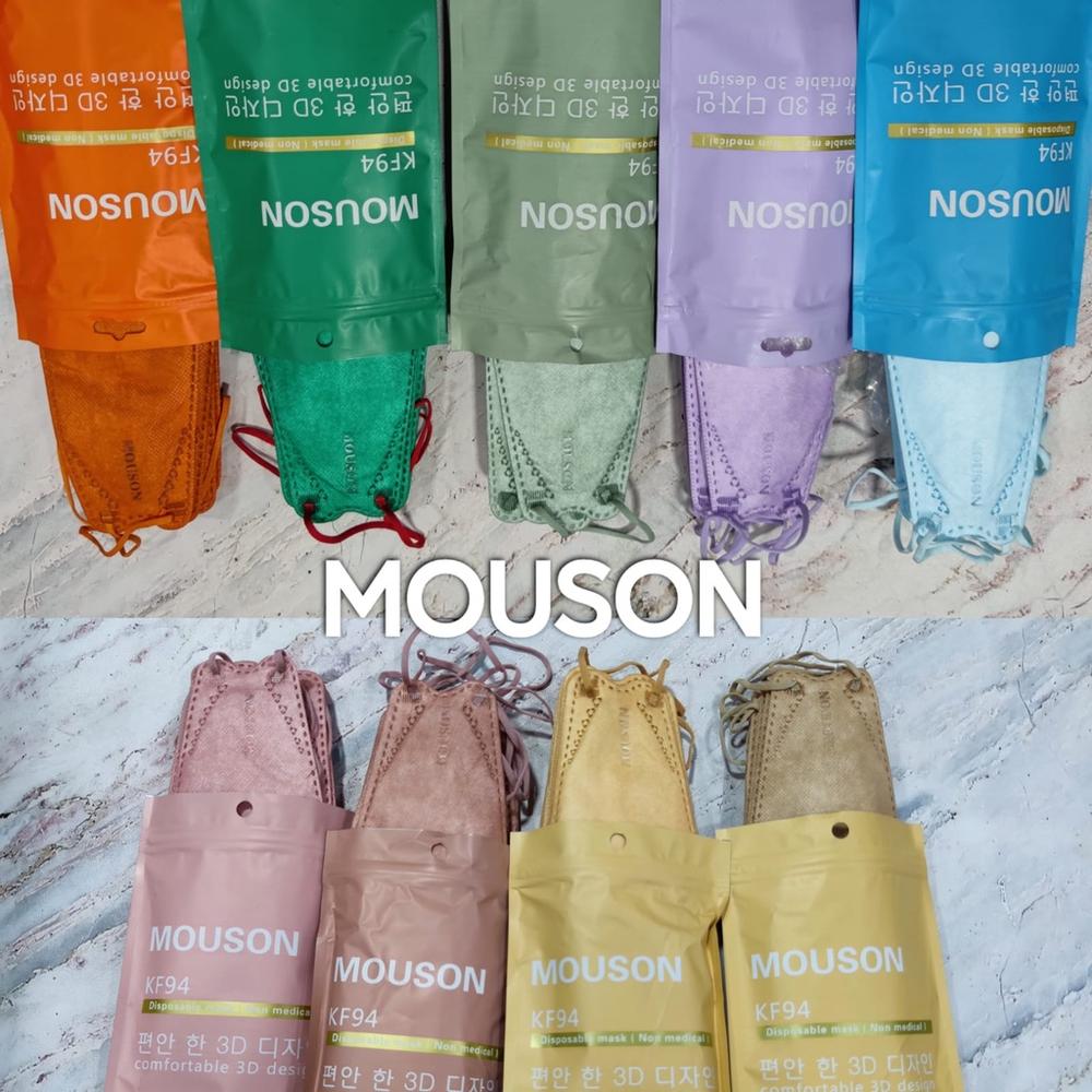 MASKER KF94 MOUSON ISI 10PCS 4Ply Sachet isi 10Pcs MASKER KF94 3D - Pink Yelow