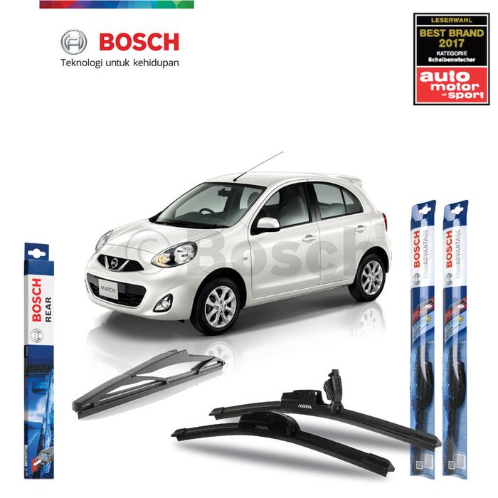 Gambar Wiper Nissan March 2010 - 2019 Depan Belakang Frameless Bosch dari Garasi 54 Kota Tangerang Selatan Tokopedia