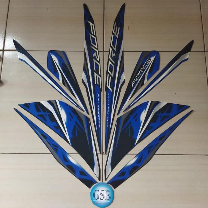 Gambar Striping Stiker Motor Yamaha vega force 2015 full hitam-biru dari audriashop.id Kab. Bogor Tokopedia