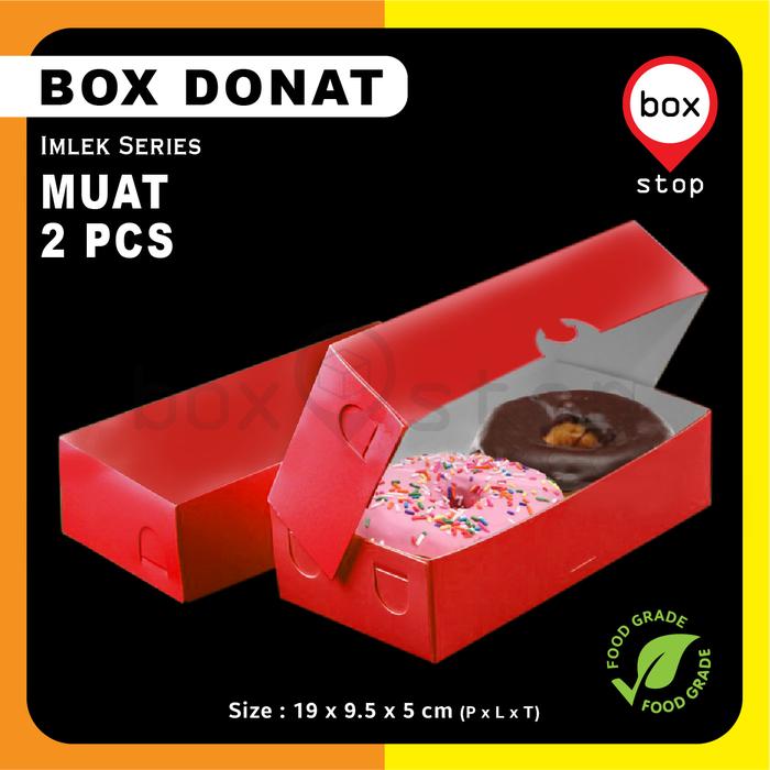 Gambar Box DONAT - Dus Donat - Kotak Donat - MERAH - ISI 2 dari Box Stop Kota Administrasi Jakarta Barat Tokopedia