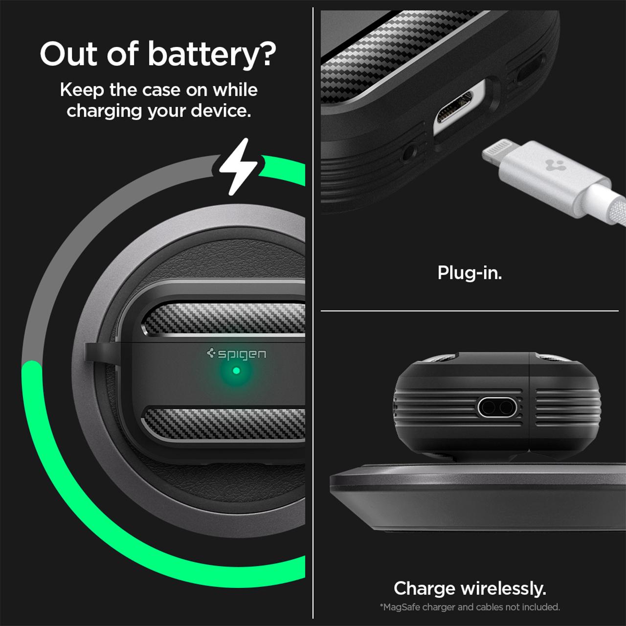 Spigen AirPods Pro 2 Case Rugged Armor - Matte Black ACS05482