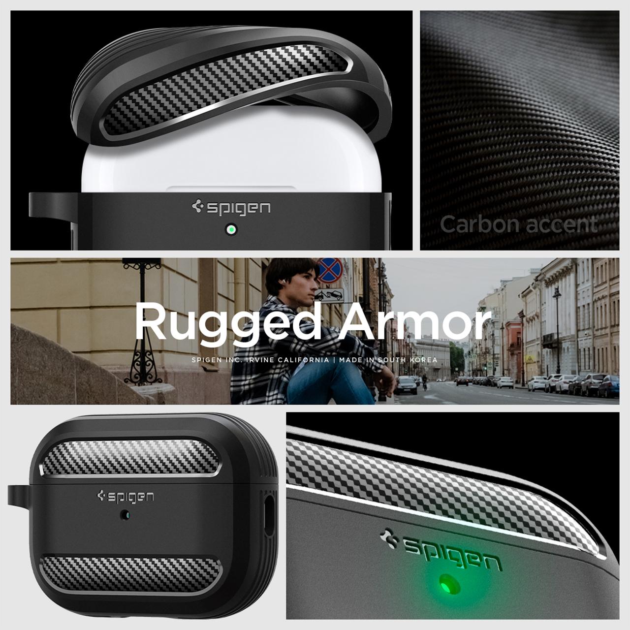 Spigen AirPods Pro 2 Case Rugged Armor - Matte Black ACS05482