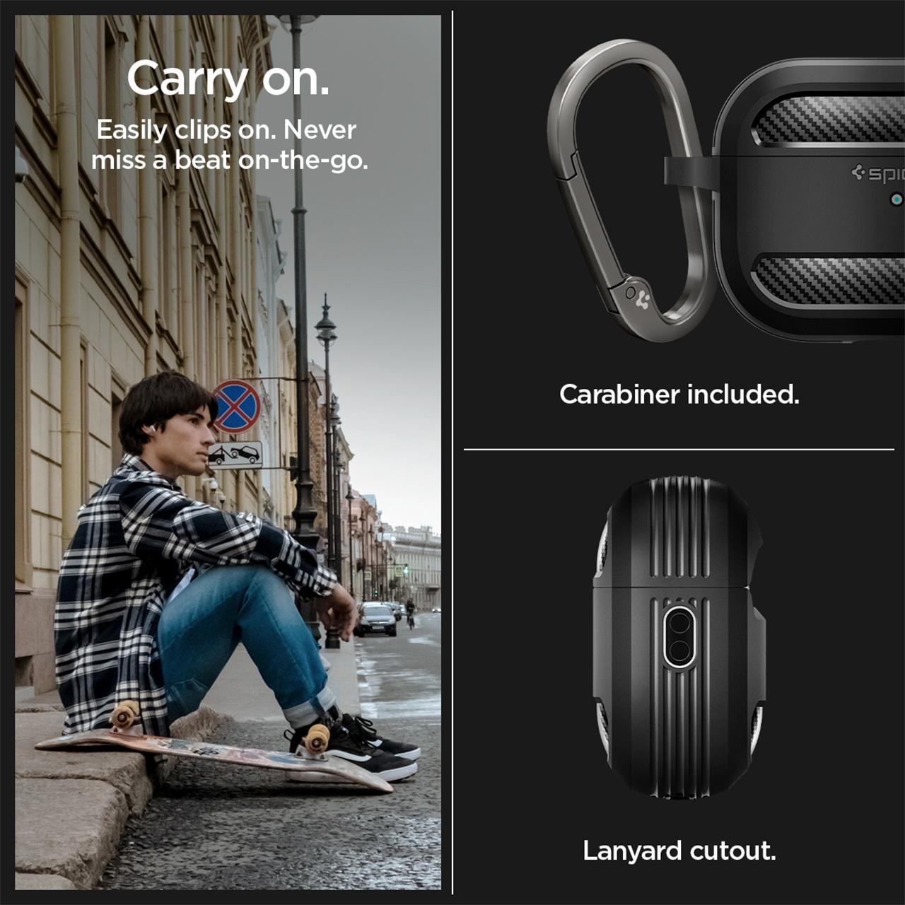 Spigen AirPods Pro 2 Case Rugged Armor - Matte Black ACS05482