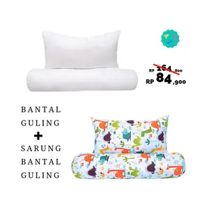Iyasarkanpillow Paket Bantal Guling Anak + 1 set Sarung Jurassic Jeje