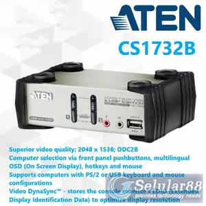 ATEN CS1732B 2Port PS/2-USB VGA/Audio KVMP Switch OSD 2 Port ORIGINAL