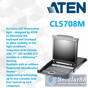 ATEN CL5708M 8Port 17inch Slideaway LCD KVM Switch 17 inch ORIGINAL