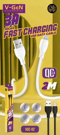 Gambar VGEN V-GeN VGC-01 / VGC-O2 Kabel Data Micro USB Fast Charging QC3.0 - Black, VGC-01 1 METER dari Golden Celluler Kota Administrasi Jakarta Pusat 3 Tokopedia