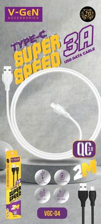 Gambar VGEN V-GeN VGC-04 VGC-03 Kabel Data USB Type C Fast Charging QC3.0 3A - Black, VGC-03 1 METER dari Golden Celluler Kota Administrasi Jakarta Pusat 2 Tokopedia