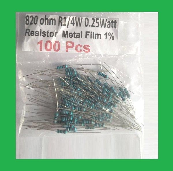 Gambar QTY 100 pcs Resistor R 0.25Watt 820 ohm Metal film dari Nivico shop Kota Administrasi Jakarta Barat Tokopedia
