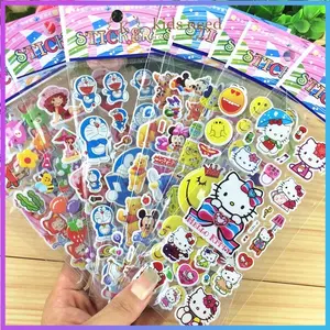 Kidsneed Stiker Timbul Random Karakter Anak Mainan Tempel Ukuran 7cm x 21.5cm Motif Acak Cocok untuk Buku Plastik atau Kaca
