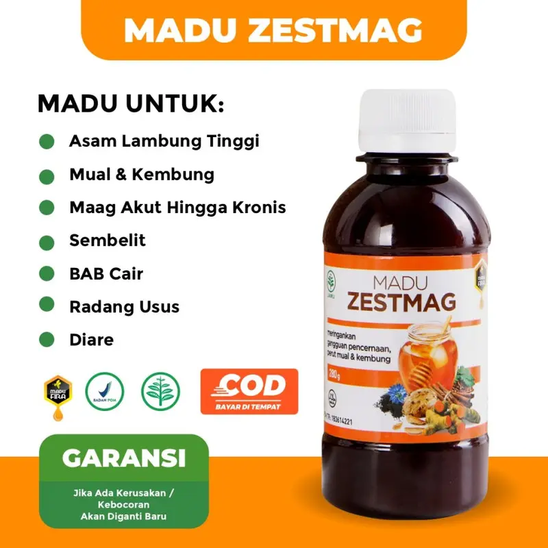 Madu Zestmag Madu Lambung suplemen herbal maag dan gerd 0