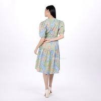 Gambar CALLA Batik HONG U-Shape Waist Midi Dress Sekouwit in Light Green - SM dari Sekouwit Kab. Bogor 5 Tokopedia