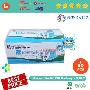 Masker Medis JSP Surgical Face Mask Earloop 3 PLY isi 50 / KEMENKES